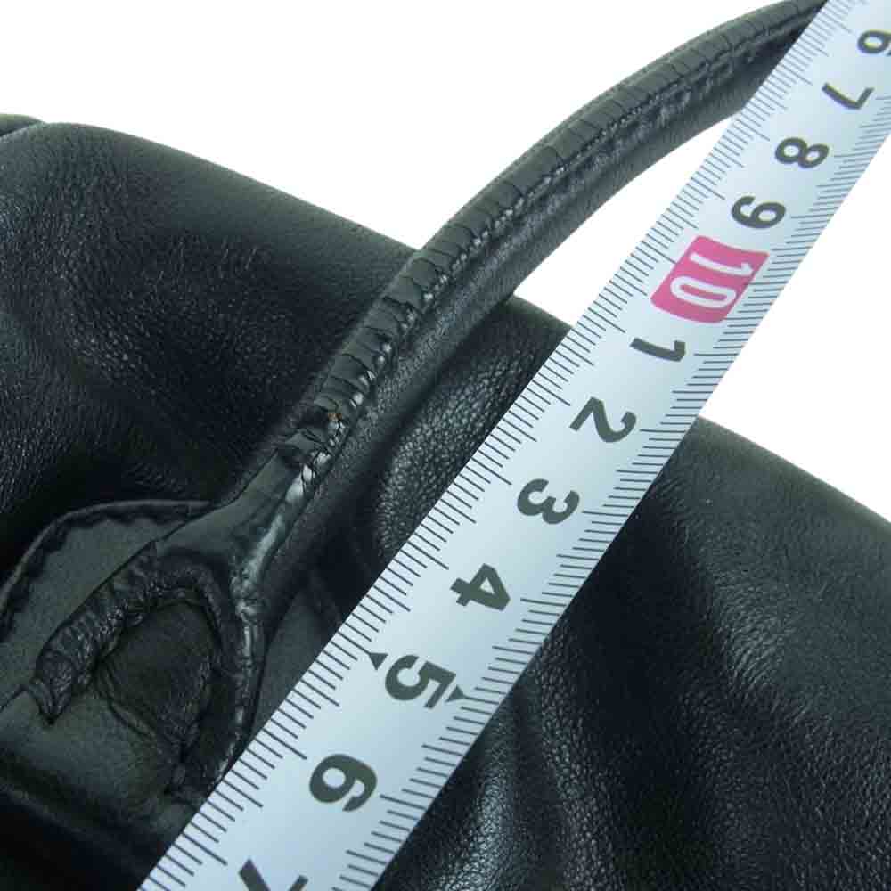PRADA プラダ レザー がま口 ショルダー ハンド バッグ イタリア製 ブラック系【中古】