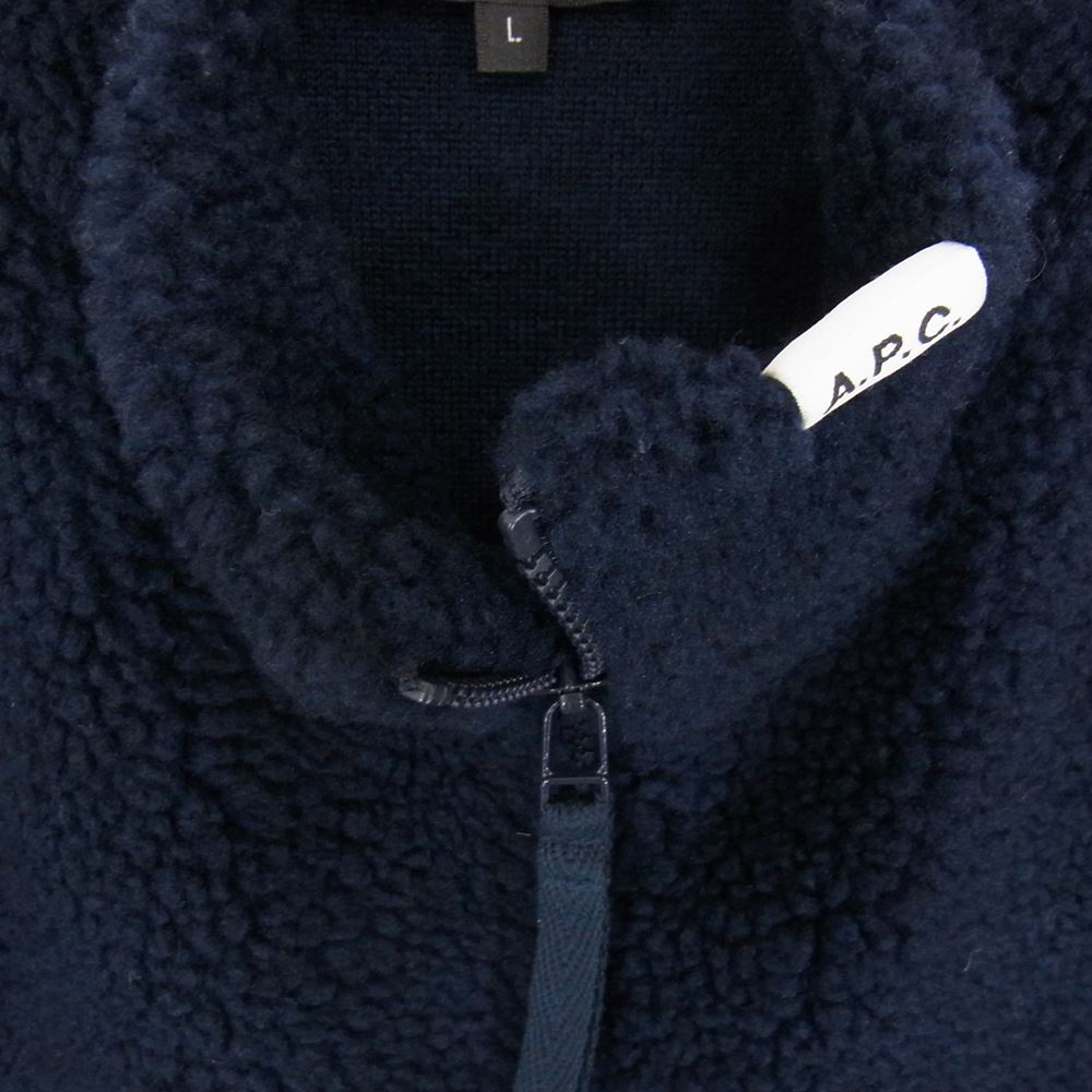 A.P.C. アーペーセー 24206-1-94042 フリース ベスト ネイビー系 L【中古】