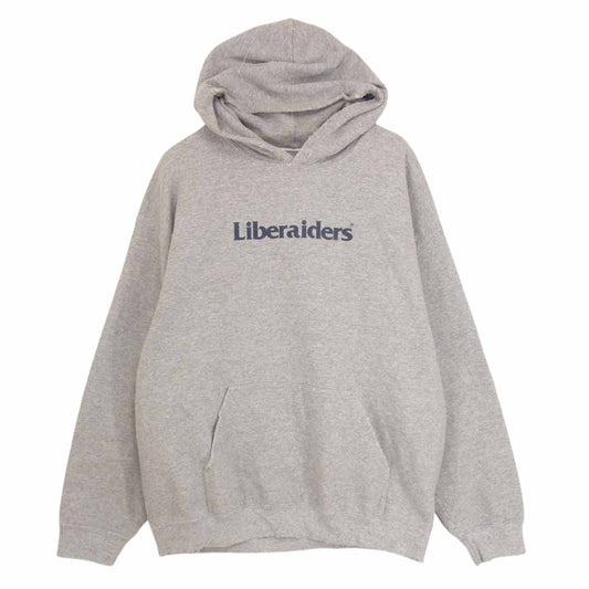 リベレイダース OG LOGO PULLOVER HOODIE パーカー ダメージ ネップ 加工 ロゴ プリント プルオーバー スウェット パーカー グレー系 L【中古】