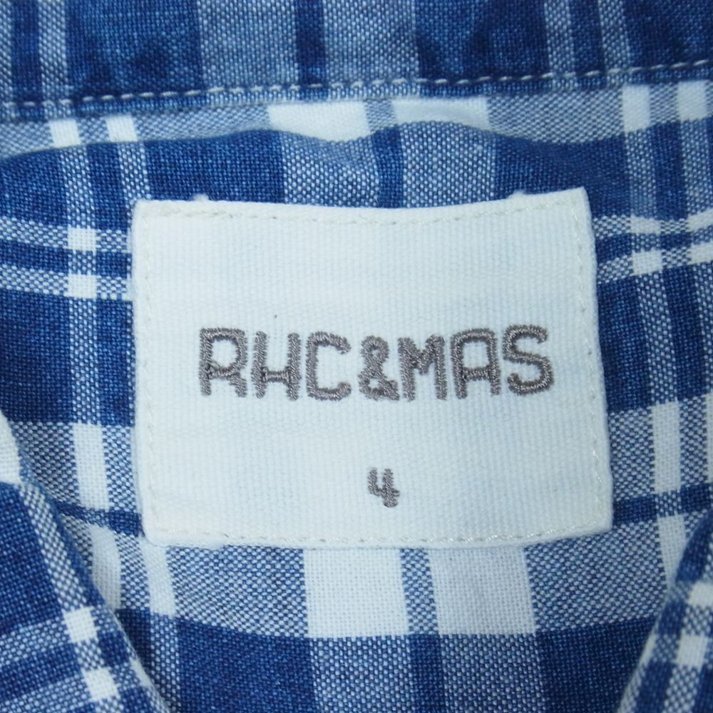 Ron Herman ロンハーマン 2920700206 RHC ＆ MAS チェック 長袖 シャツ ブルー系 L【中古】