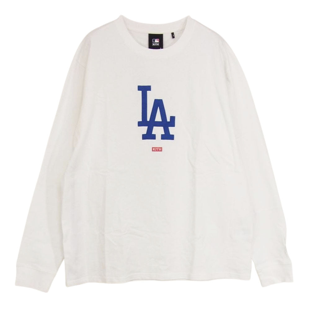 キス LA Dodgers L/S TEE ドジャース 長袖 T シャツ ホワイト系 L【極上美品】【中古】
