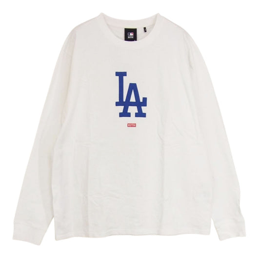 キス LA Dodgers L/S TEE ドジャース 長袖 T シャツ ホワイト系 L【極上美品】【中古】