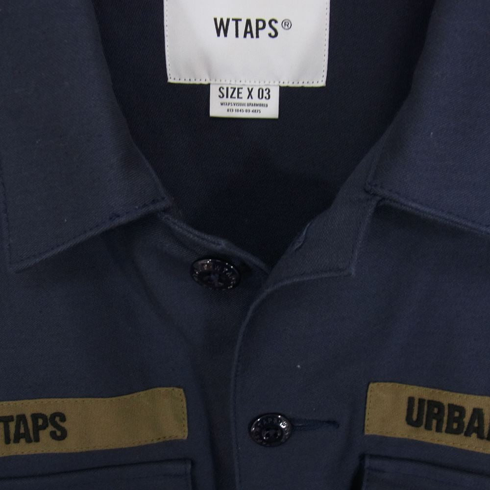 WTAPS ダブルタップス 20AW 202BRDT-SHM01 BUDS LS/COTTON SATIN 長袖シャツ コットン ネイビー系 03【中古】
