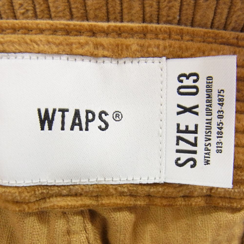 WTAPS ダブルタップス 212TQDT-PTM02 TUCK 02 TROUSERS COTTON CORDUROY コーデュロイ パンツ ブラウン系 03【中古】