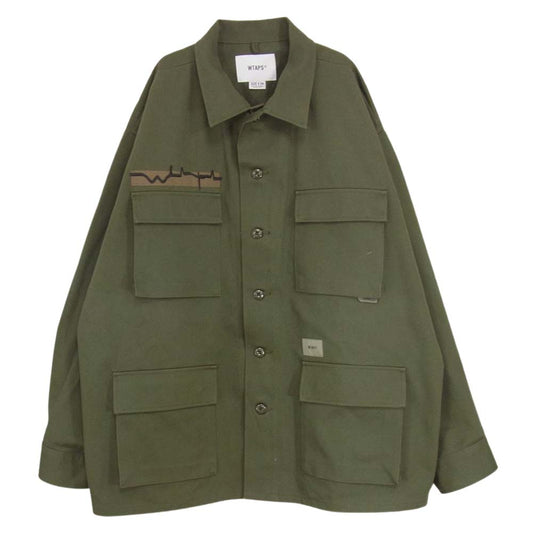 WTAPS ダブルタップス 21AW 212WDT-SHM02 JUNGLE BRAIN EMBROIDERED JACKET ジャケット カーキ系 04【中古】