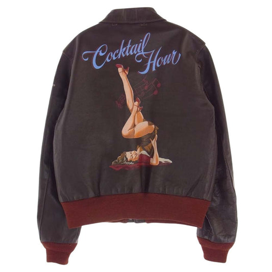 Buzz Rickson's バズリクソンズ BR80210 A-2 Horse Hide GIL ELVGREN COLLECTION Cocktail Hour ホースハイド ジル エルブグレン ピンナップ ガール レザー フライト ジャケット ブラウン系 38【中古】