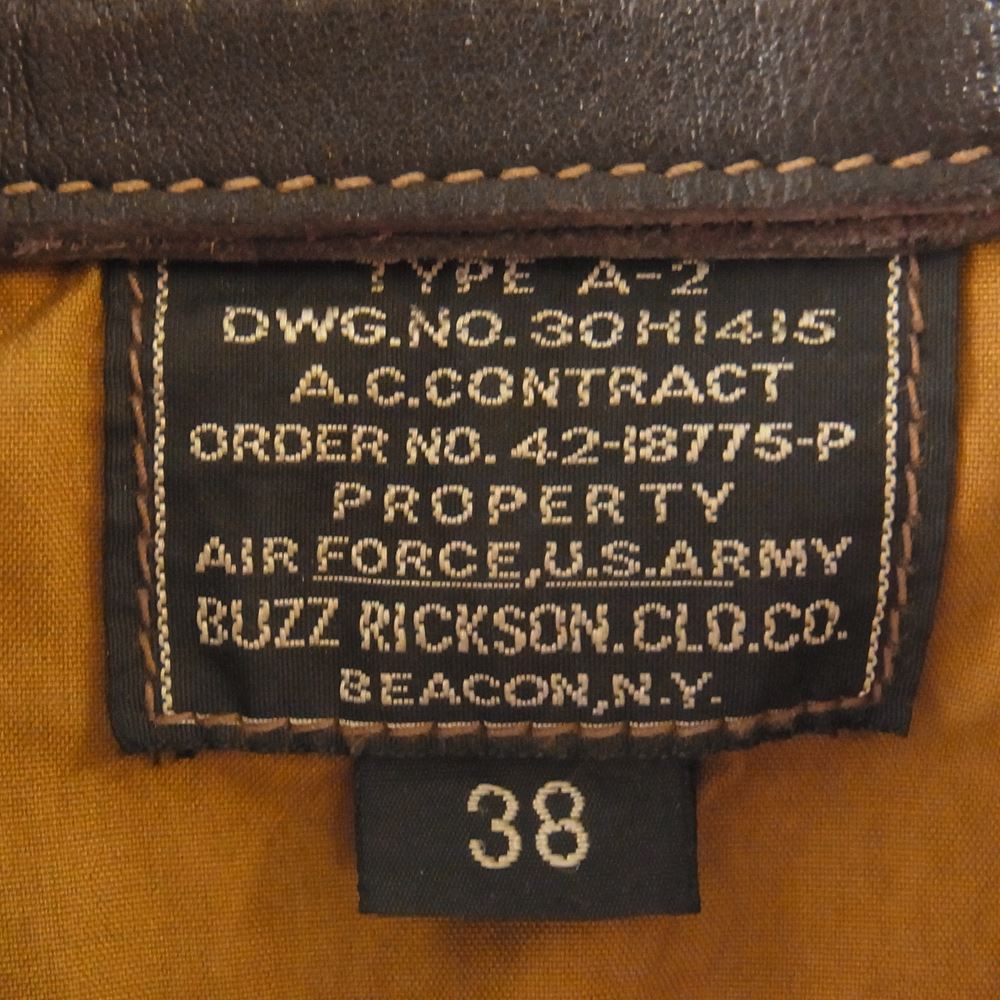 Buzz Rickson's バズリクソンズ BR80210 A-2 Horse Hide GIL ELVGREN