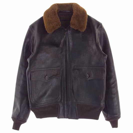 レインボーカントリー RCL-10074 U.S.NAVY G-1 FLIGHT JACKET ベジタン ゴートスキン フライト ジャケット ダークシールブラウン 36【美品】【中古】