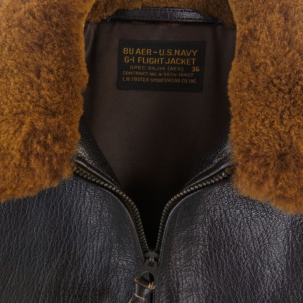 レインボーカントリー RCL-10074 U.S.NAVY G-1 FLIGHT JACKET ベジタン ゴートスキン フライト ジャケット ダークシールブラウン 36【美品】【中古】