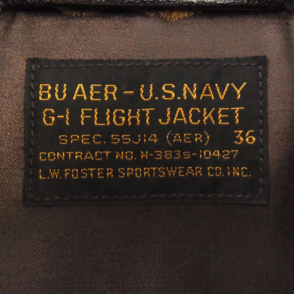 レインボーカントリー RCL-10074 U.S.NAVY G-1 FLIGHT JACKET ベジタン ゴートスキン フライト ジャケット ダークシールブラウン 36【美品】【中古】