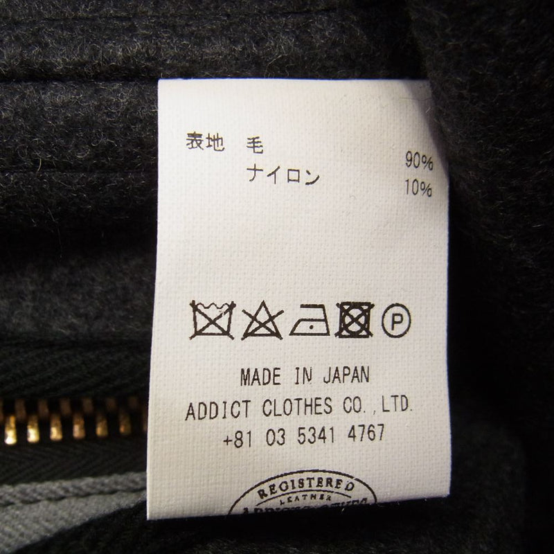 ADDICT CLOTHES アディクトクローズ AD-10 BMC JACKET DEER ベルト付 シープスキン レザー ジャケット ブラック系 38【美品】【中古】