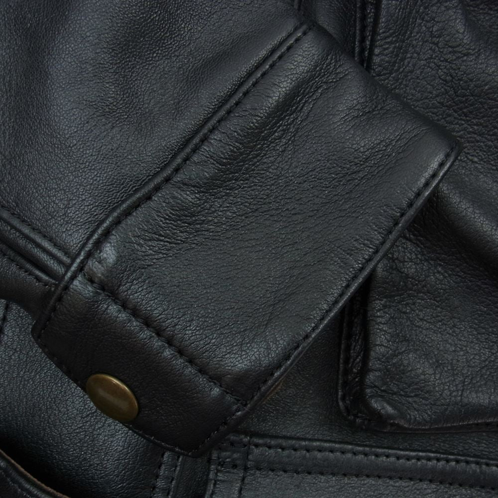 ADDICT CLOTHES アディクトクローズ AD-10 BMC JACKET DEER ベルト付 シープスキン レザー ジャケット ブラック系 38【美品】【中古】