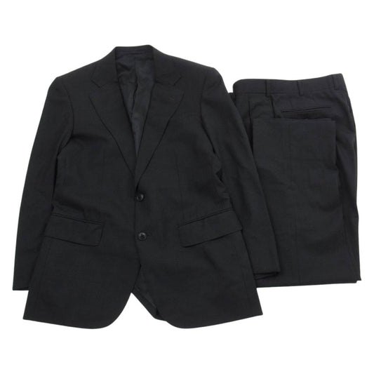 BURBERRY LONDON バーバリー ロンドン ストライプ テーラードジャケット スラックスパンツ セットアップ ブラック ブラック系【中古】