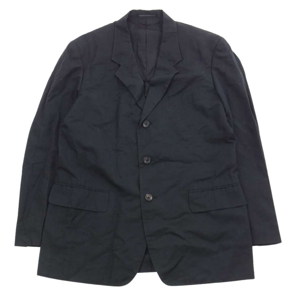 Yohji Yamamoto ヨウジヤマモト HE-J80-982 HE-P83-982 COSTUME D'HOMME コスチュームドオム リネンコットン 3Bテーラード ジャケット 2タック スラックス パン ツ セットアップ　 ブラック系 2【中古】