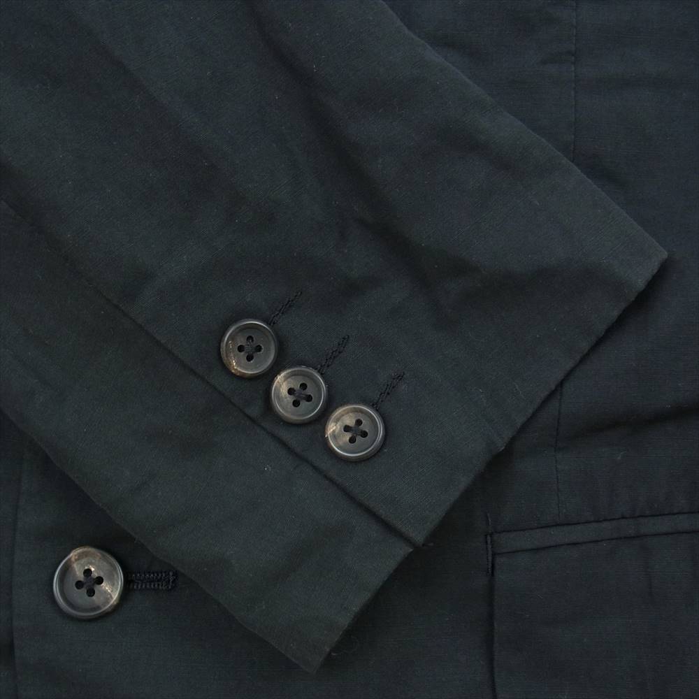 Yohji Yamamoto ヨウジヤマモト HE-J80-982 HE-P83-982 COSTUME D'HOMME コスチュームドオム リネンコットン 3Bテーラード ジャケット 2タック スラックス パン ツ セットアップ　 ブラック系 2【中古】