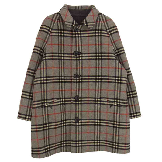 BURBERRY バーバリー 01632-00 Burberrys バーバリーズ ノバチェック リバーシブル ウール コート グレー系 7AB2【中古】