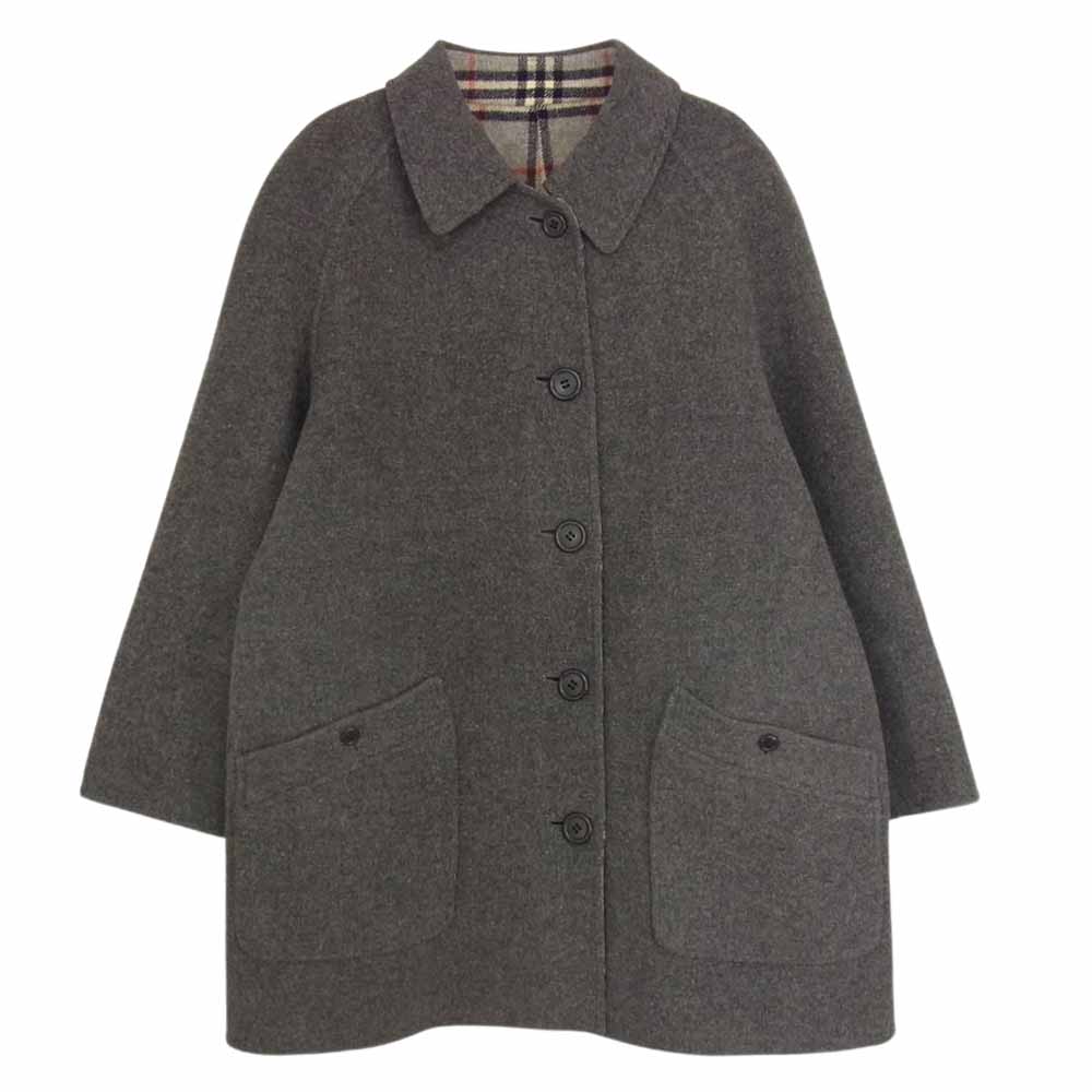 BURBERRY バーバリー 01632-00 Burberrys バーバリーズ ノバチェック リバーシブル ウール コート グレー系 7AB2【中古】