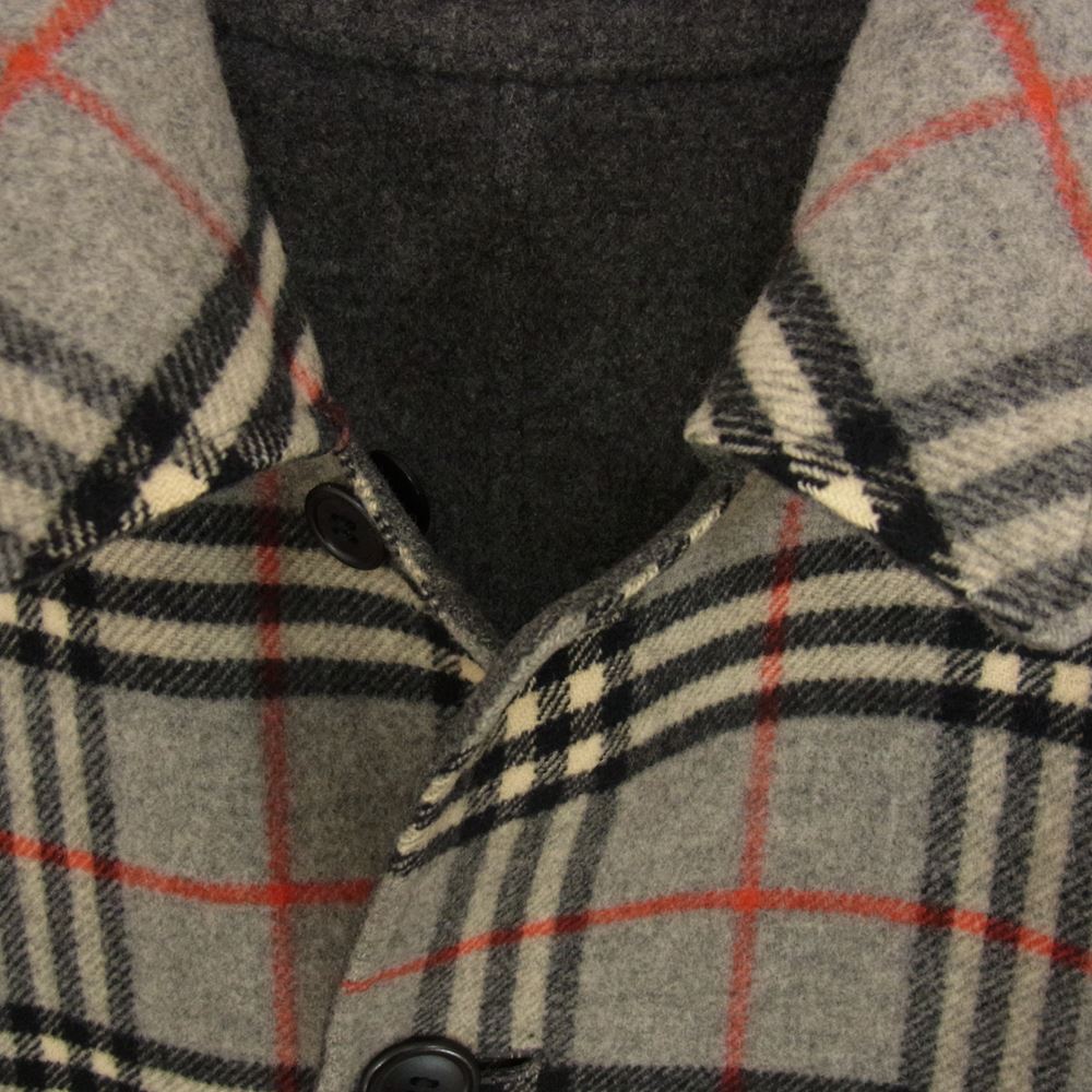 BURBERRY バーバリー 01632-00 Burberrys バーバリーズ ノバチェック リバーシブル ウール コート グレー系 7AB2【中古】
