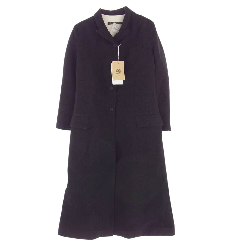 Paul Harnden ポールハーデン Women's Boy Coat ウールリネン ボーイ ロング コート ブラック系 XS【美品】【中古】