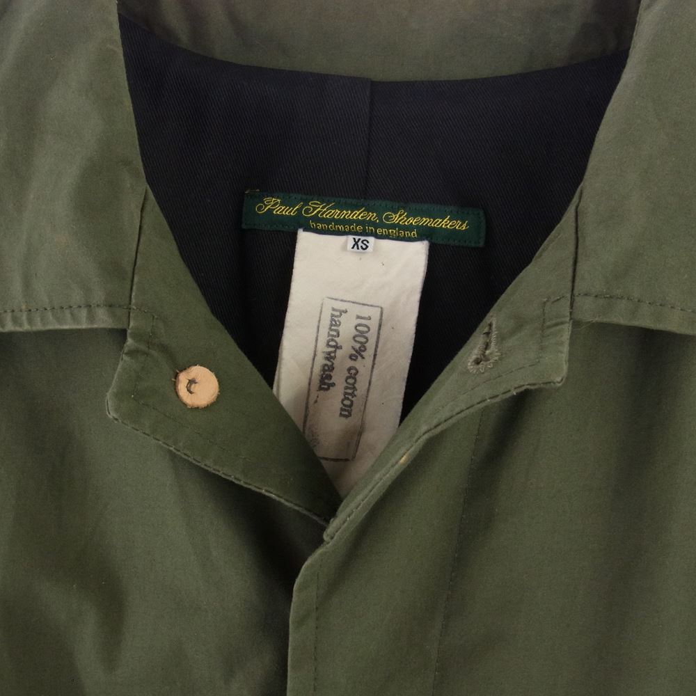 Paul Harnden ポールハーデン 国内正規品 Mens Long Mac Coat Cotton メンズ ロング マックコート コットン モスグリーン系 XS【中古】