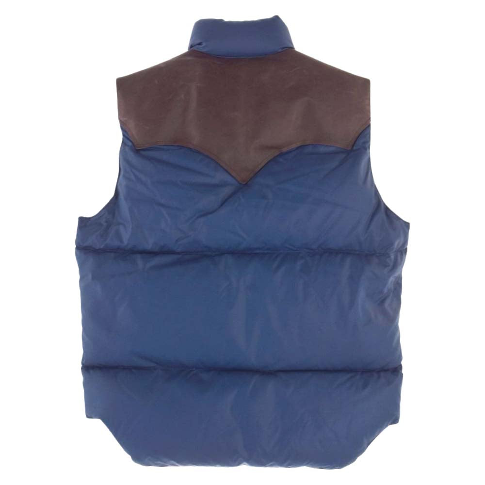 WAREHOUSE ウエアハウス × ROCKY MOUNTAIN ロッキー マウンテン ナイロン ダウン ベスト ネイビー系 ブラウン系 38【中古】