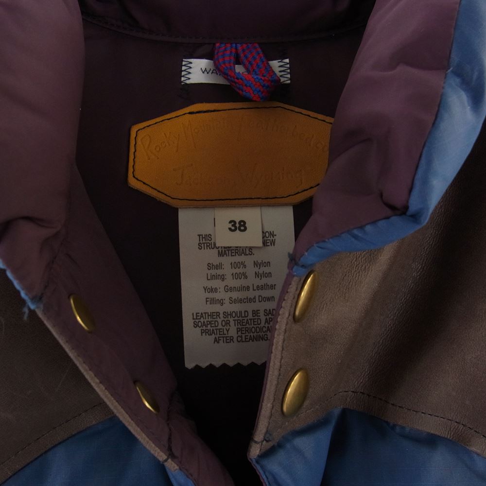 WAREHOUSE ウエアハウス × ROCKY MOUNTAIN ロッキー マウンテン ナイロン ダウン ベスト ネイビー系 ブラウン系 38【中古】