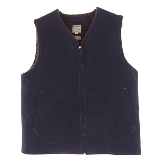 The REAL McCOY'S ザリアルマッコイズ VEST ALPACA PILE LINED DEMOTEX アルパカ デッキ ベスト ダークネイビー系 38【中古】