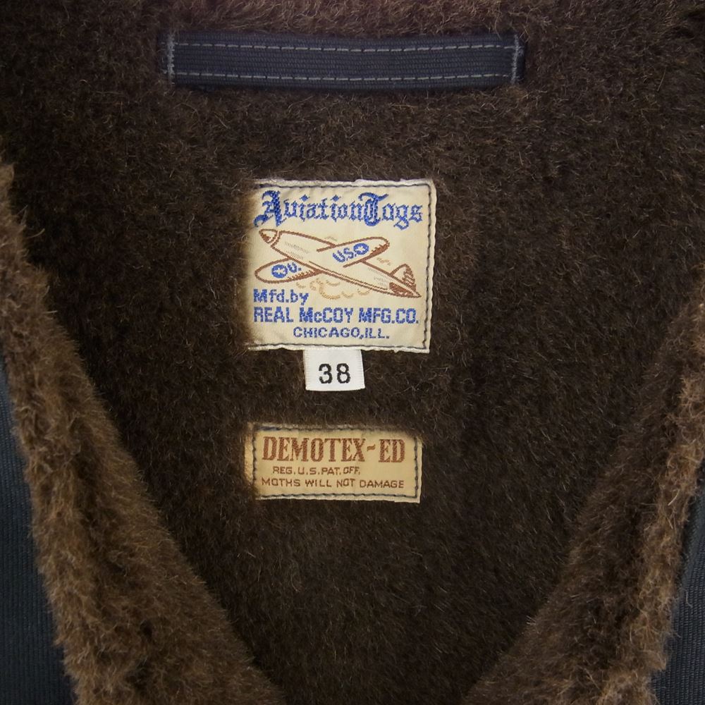 The REAL McCOY'S ザリアルマッコイズ VEST ALPACA PILE LINED DEMOTEX アルパカ デッキ ベスト ダークネイビー系 38【中古】