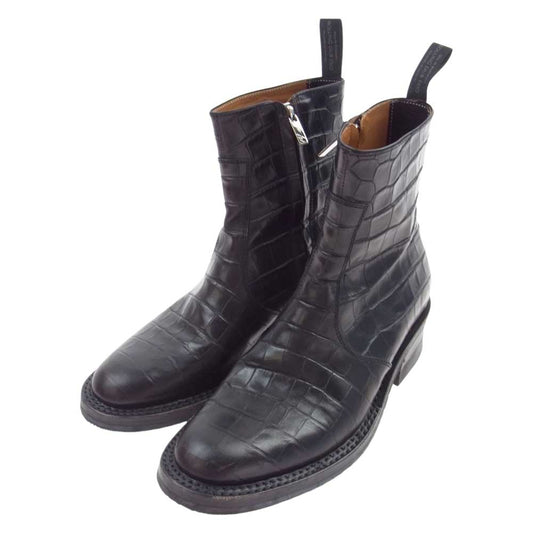 ROLLING DUB TRIO ローリングダブトリオ GLEANERS ZIP SIDE ZIP BOOTS サイド ジップ ブーツ 型押しカーフ Vibram269 CAT'S PAW ソール ブラック系 US7【中古】