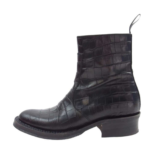 ROLLING DUB TRIO ローリングダブトリオ GLEANERS ZIP SIDE ZIP BOOTS サイド ジップ ブーツ 型押しカーフ Vibram269 CAT'S PAW ソール ブラック系 US7【中古】