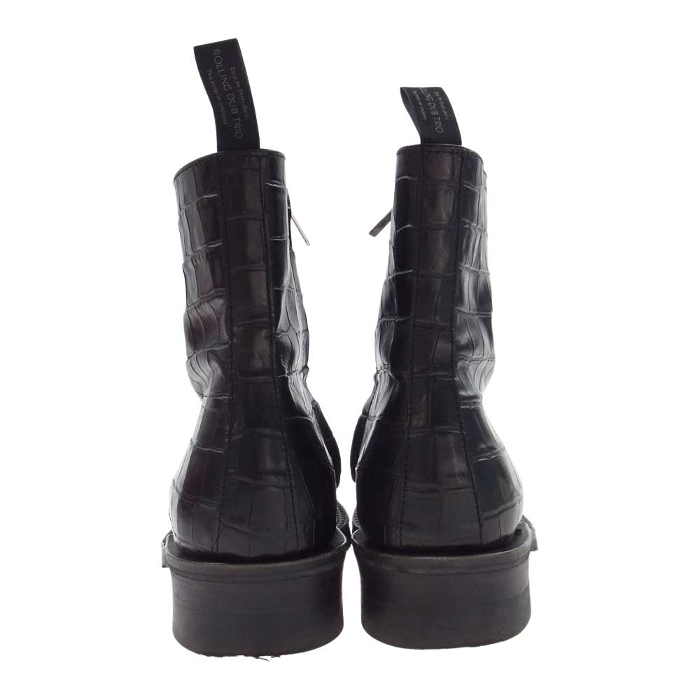 ROLLING DUB TRIO ローリングダブトリオ GLEANERS ZIP SIDE ZIP BOOTS サイド ジップ ブーツ 型押しカーフ Vibram269 CAT'S PAW ソール ブラック系 US7【中古】