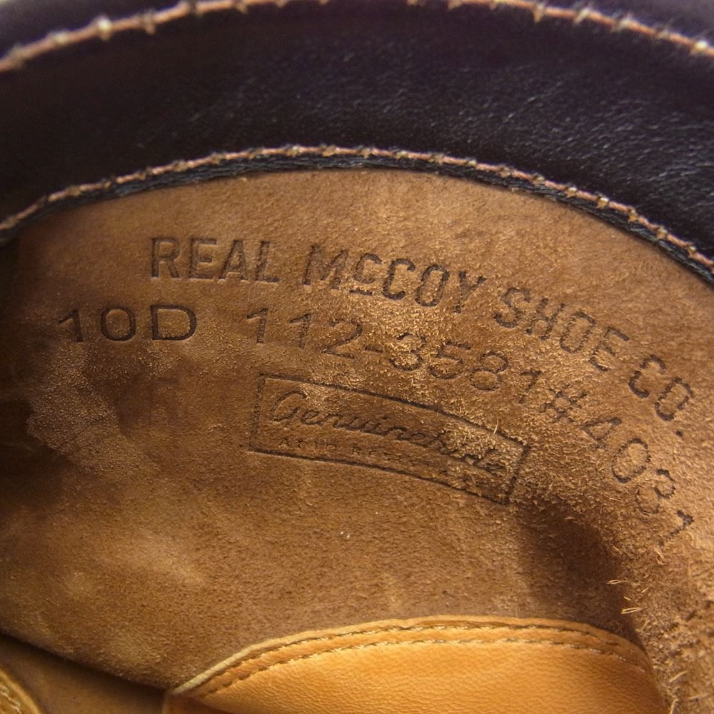 The REAL McCOY'S ザリアルマッコイズ JOE McCOY ジョーマッコイ ホースハイド ワーク ブーツ ベアヘッド ダークブラウン系 US10D【中古】