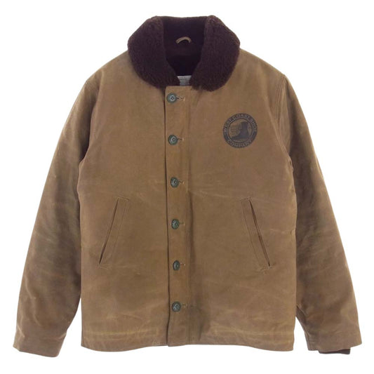 WESCO ウエスコ × DEHEN N-1 JACKET Dark Tan & Brown Sheep Skin Mouton ディーエン オイルド デッキ ジャケット ライトブラウン系 M【中古】