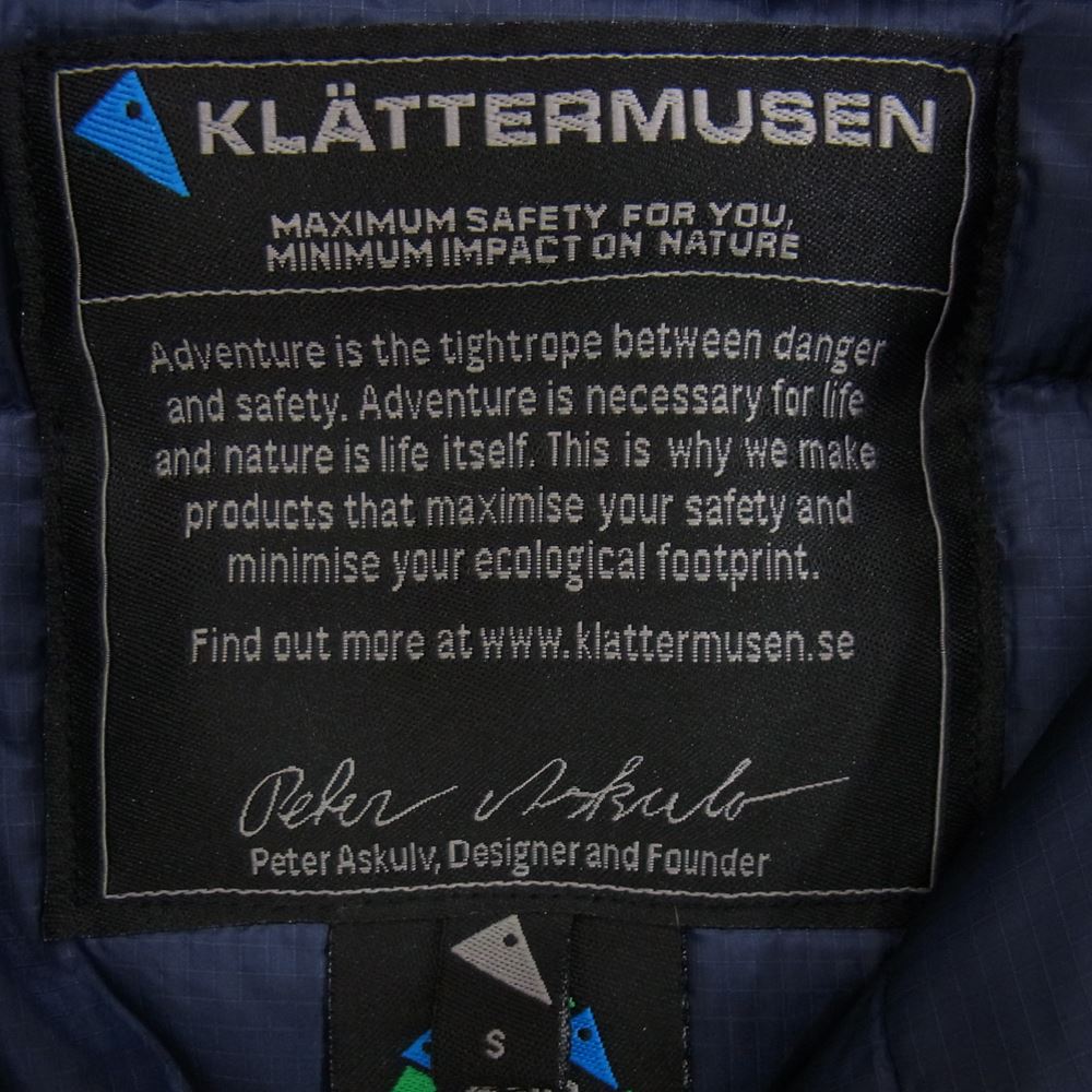 KLATTERMUSEN クレッタルムーセン Munin Jacket eta proof ムーニン ダウン ジャケット ネイビー系 S【中古】