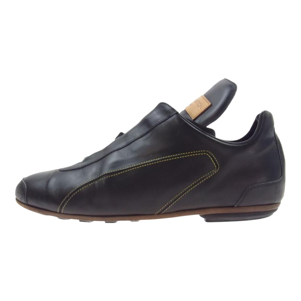 LOUIS VUITTON ルイ・ヴィトン GO 0093 ロゴパッチ レザー ローカット スニーカー ブラック系 6.5【中古】