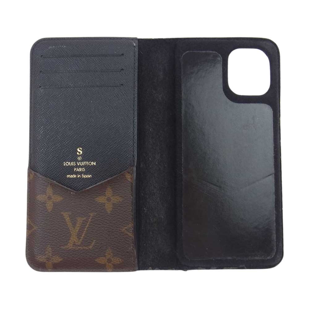 LOUIS VUITTON ルイ・ヴィトン M69577 iPhone 11 モノグラム フォリオ スマホケース ダークブラウン系【中古】