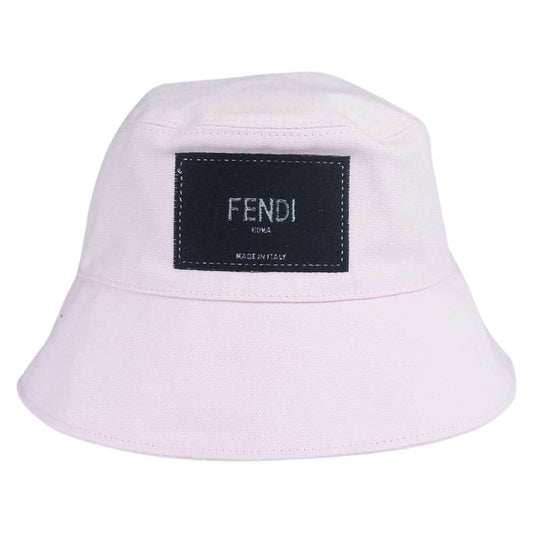 FENDI フェンディ FXQ801 AIKH M 国内正規品 ロゴパッチ バケットハット ピンク系 M【中古】