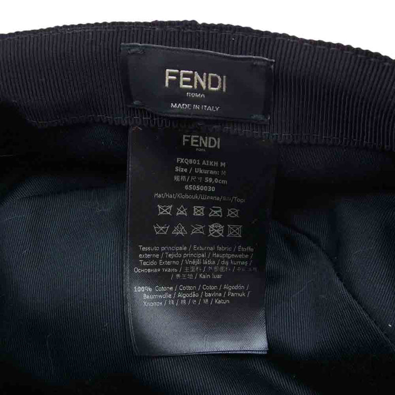 FENDI フェンディ FXQ801 AIKH M 国内正規品 ロゴパッチ バケットハット ピンク系 M【中古】