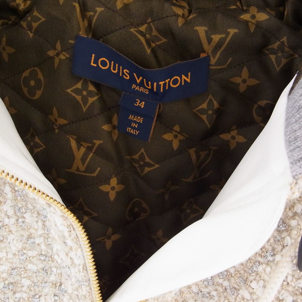 LOUIS VUITTON ルイ・ヴィトン 1AA94 国内正規品 ルレックスツイード バーシティ ボンバージャケット マルチカラー系 34【美品】【中古】