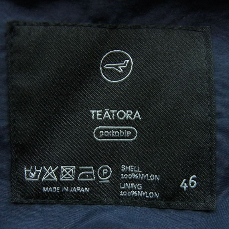 TEATORA テアトラ tt-102-P DEVICE COAT packable デバイス コート パッカブル ナイロン 日本製 ネイビー系 46【中古】