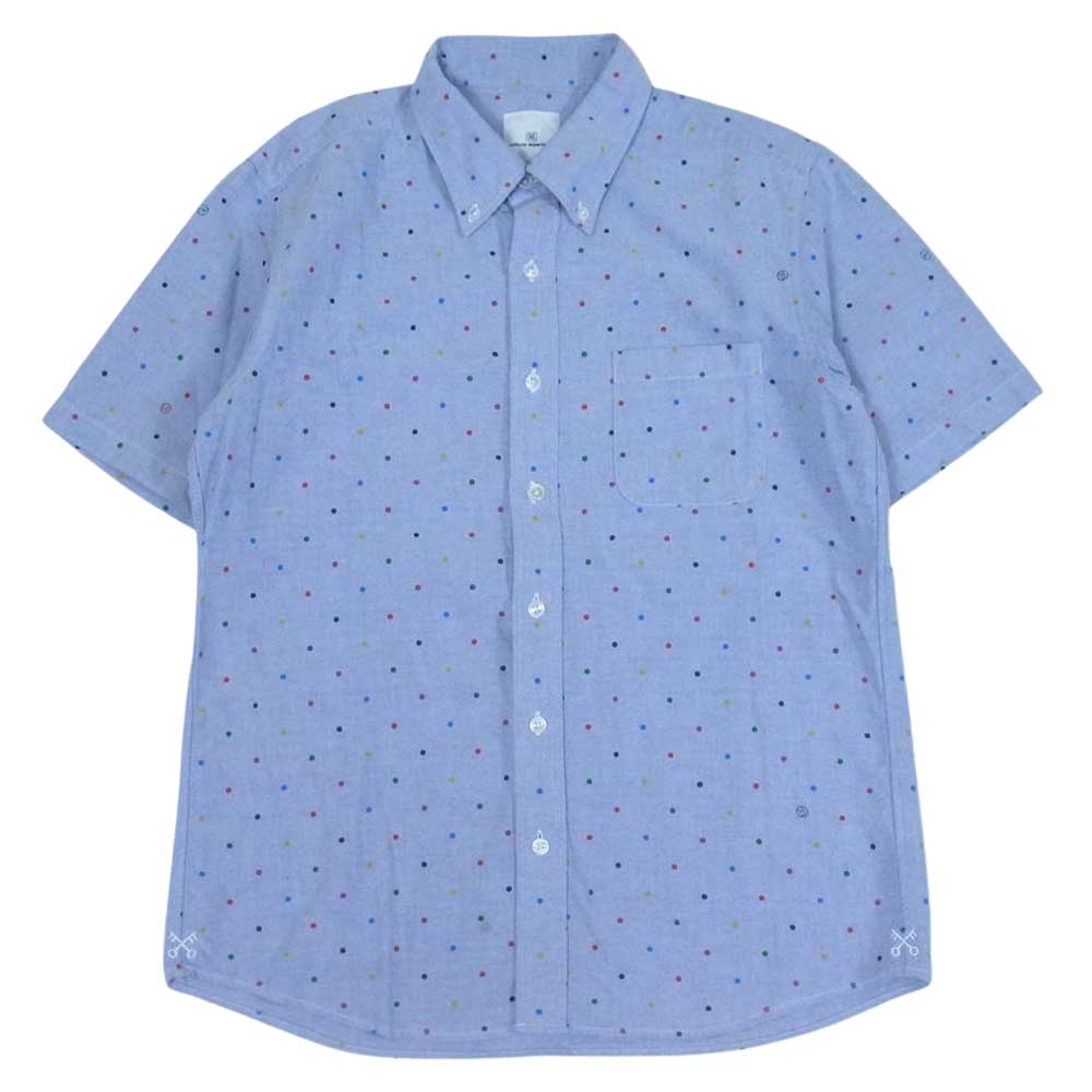 uniform experiment ユニフォームエクスペリメント UE-140081 ドット柄 半袖 シャツ ライトブルー系 3【中古】
