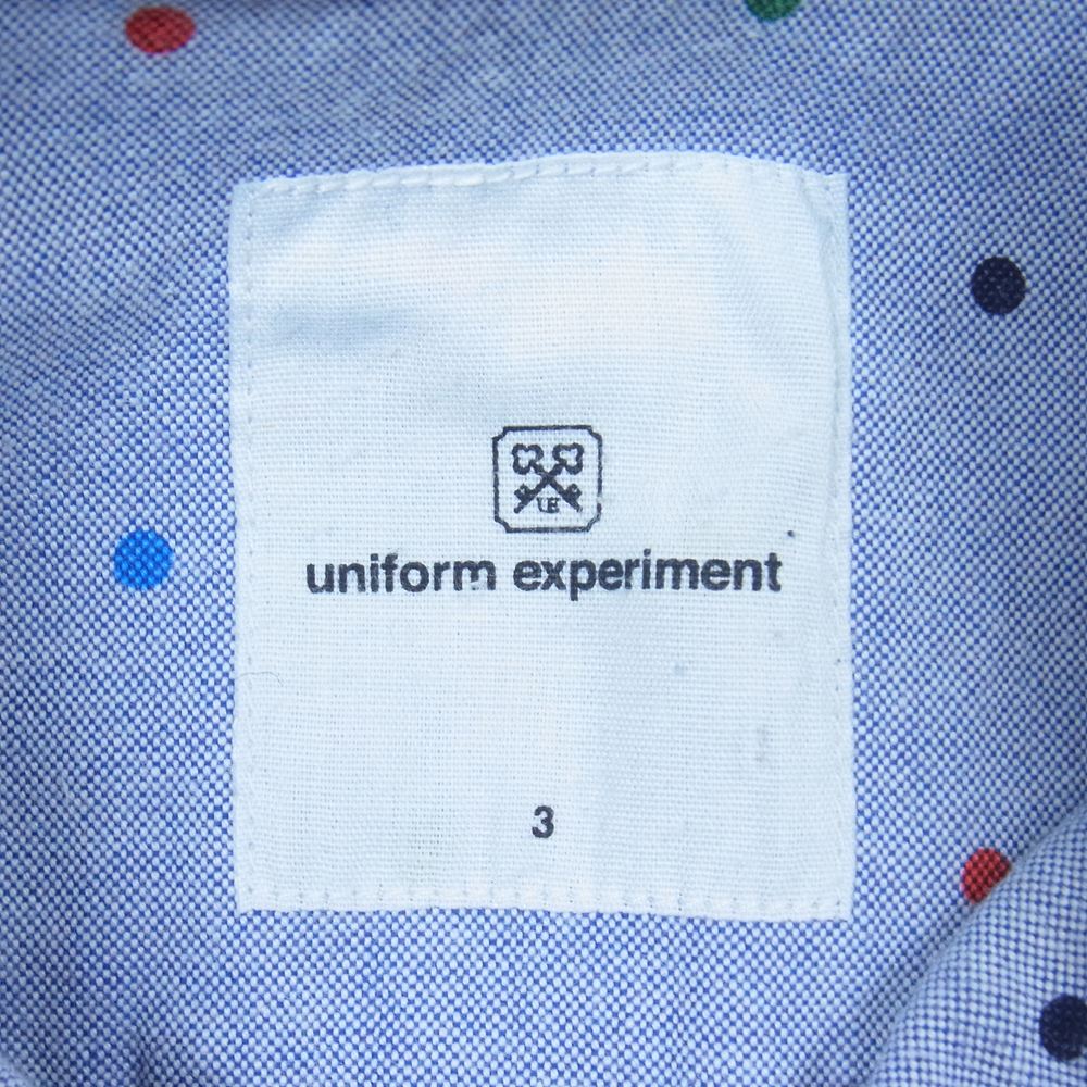 uniform experiment ユニフォームエクスペリメント UE-140081 ドット柄 半袖 シャツ ライトブルー系 3【中古】