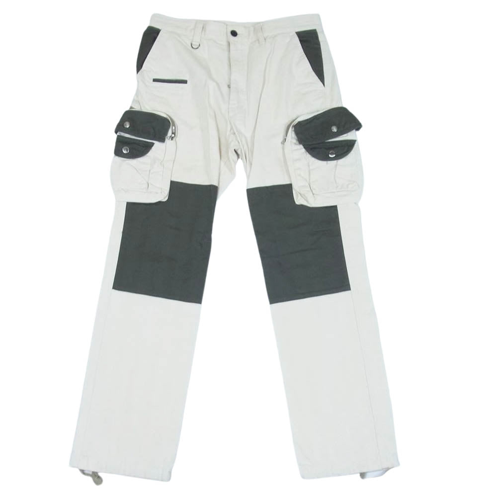 SOPHNET. ソフネット サイド ジップ ポケット カーゴ パンツ オフホワイト系 L【中古】
