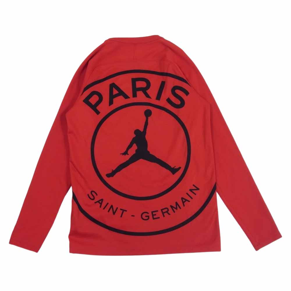 NIKE ナイキ SP190710HSE JORDAN × PARIS SAINT GERMAIN ジョーダン パリ サンジェルマンハーフジップ Tシャツ   レッド系 S【中古】