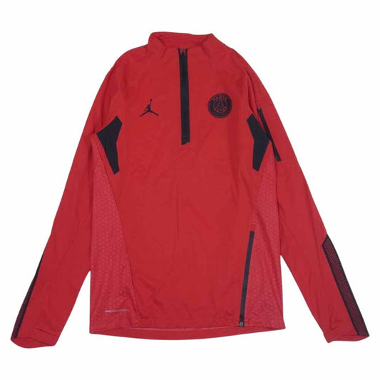NIKE ナイキ AJ2392-661 JORDAN × PARIS SAINT GERMAIN ジョーダン パリ サンジェルマンハーフジップ ゲーム シャツ レッド系 S【中古】