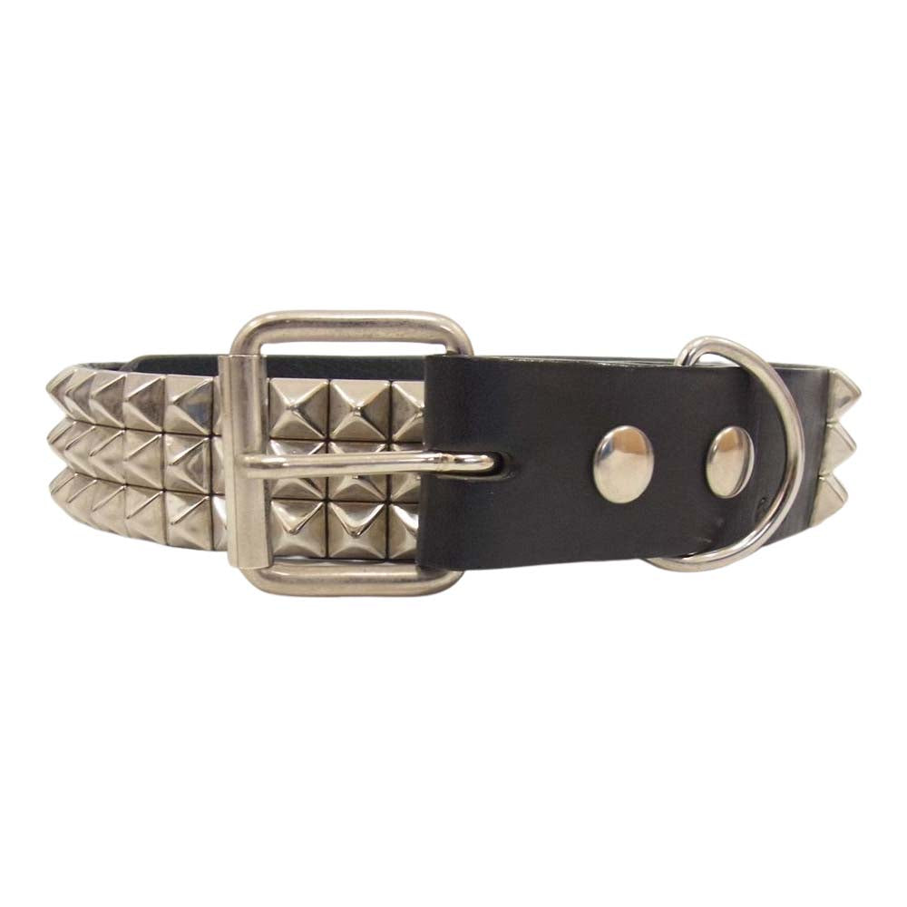 トリプルシックス スタッズ レザー ベルト ブラック系 M【中古】