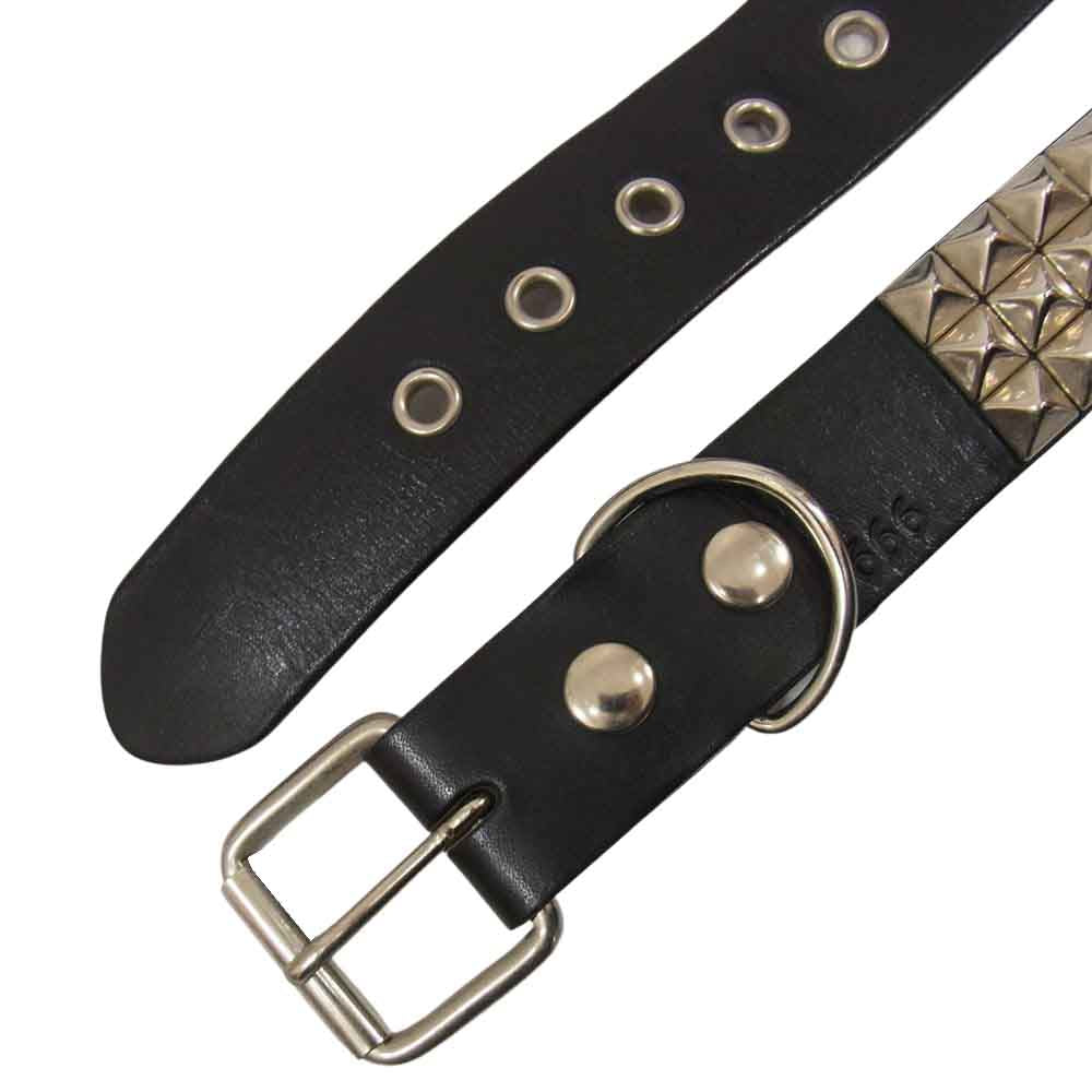 トリプルシックス スタッズ レザー ベルト ブラック系 M【中古】