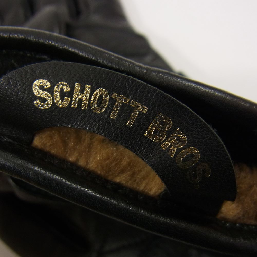 schott ショット レザー ワンスター 内ボア グローブ ブラック系 S【中古】