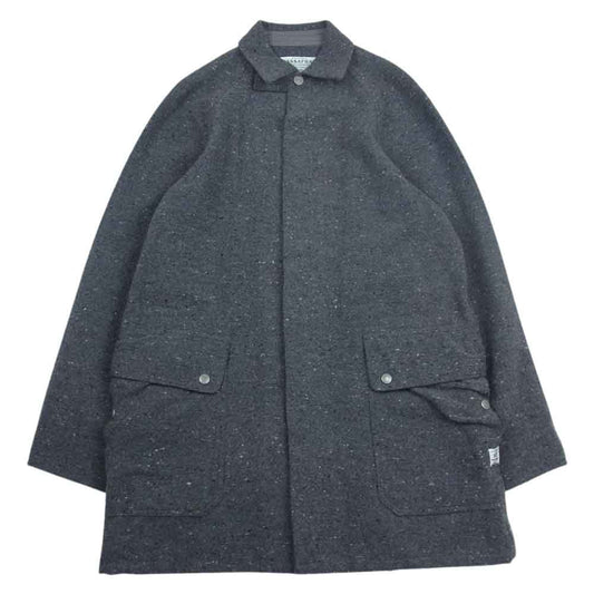 SASAFRAS ササフラス FALL LEAF COAT レーヨン混 ネップ ウール フォールリーフ コート グレー系 S【中古】