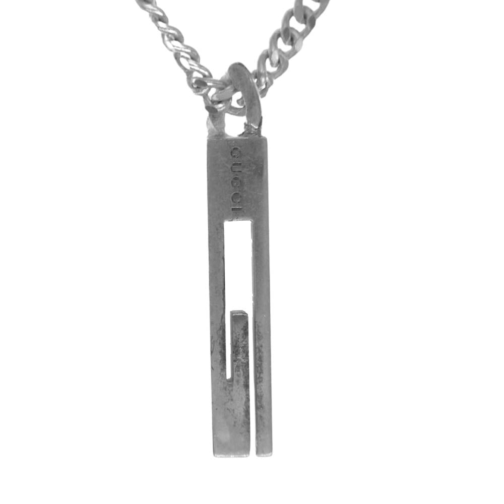 GUCCI グッチ カットアウトG ロゴプレート ペンダントトップ ネックレス シルバー系【中古】